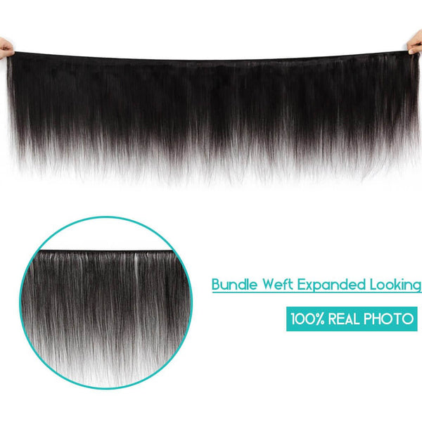 10A Brazilian Straight Hair 4 Bundles With Lace Frontal Human Hair - edmundhair.com