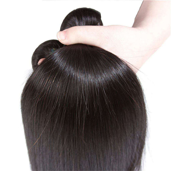 10A Brazilian Straight Hair 4 Bundles With Lace Frontal Human Hair - edmundhair.com