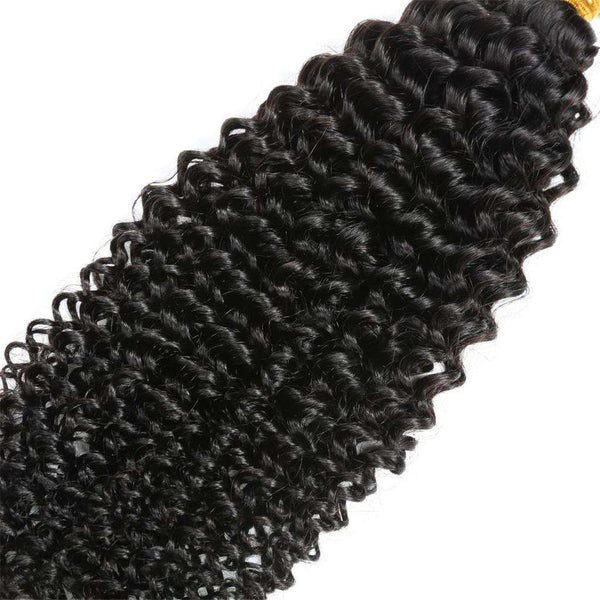 10A Kinky Curly Brazilian Hair 3 Bundles With Frontal Human Hair - edmundhair.com