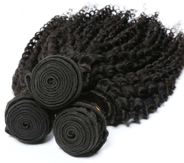 10A Kinky Curly Brazilian Hair 3 Bundles With Frontal Human Hair - edmundhair.com