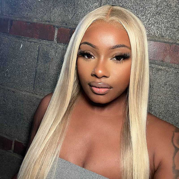 13x4 Lace Frontal Wig With Customized Blonde Balayage on Brown Hair - edmundhair.com