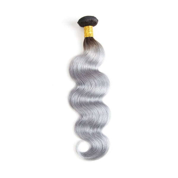 Rami Hair Ombre Grey Hair Bundle Body Wave 100% Human Hair