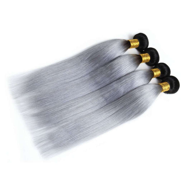 Hair Bundles Grey Ombre Hair Straight Brazilian Human Hair Bundle