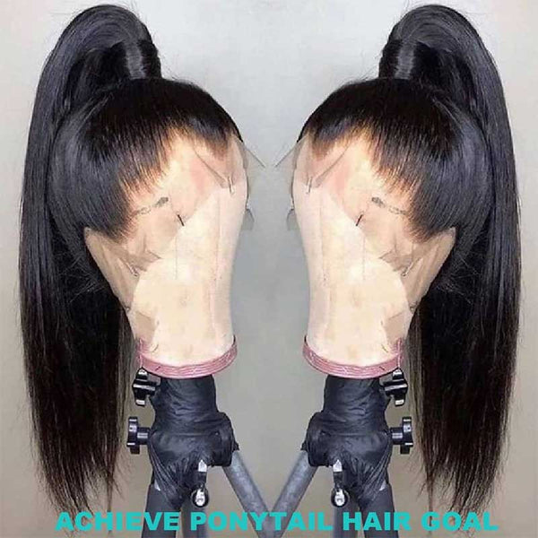 Pre-Plucked 360 Lace Frontal Wig HD Transparent Lace Straight Human Hair Wig