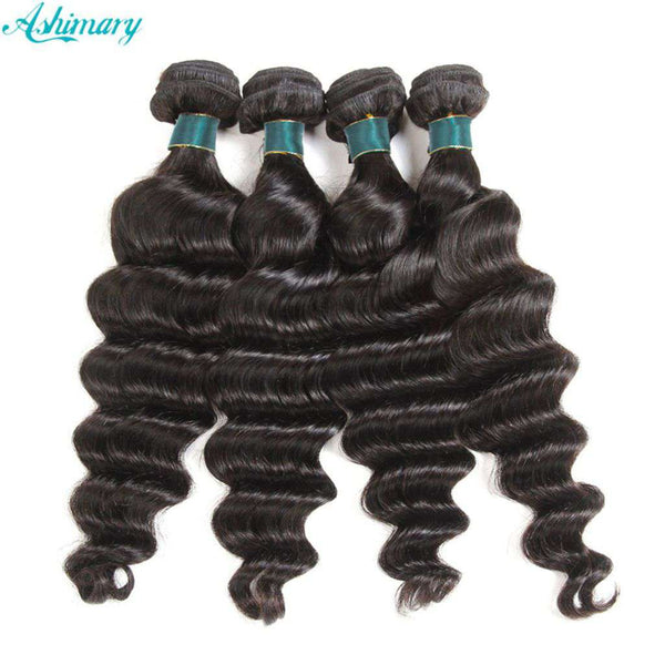 4 Bundles 9A Loose Deep Wave Indian Human Hair Bundles Natural Color - edmundhair.com