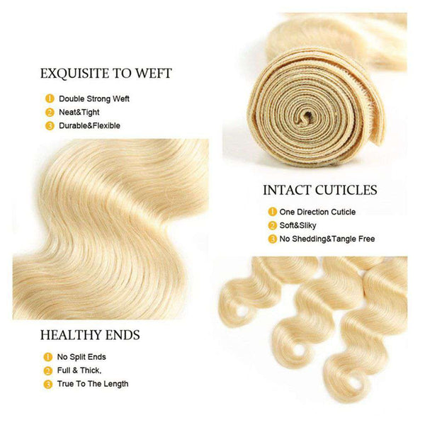 4 Bundles Honey Blonde Body Wave Brazilian Human Hair Bundles - edmundhair.com