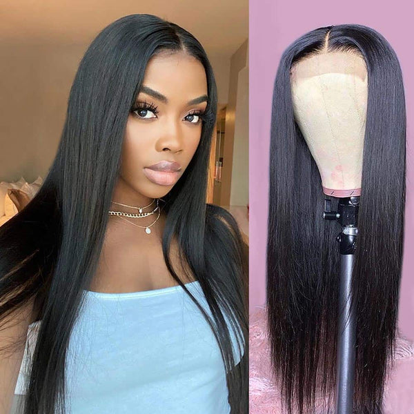 Glueless 4*4 Lace Closure Straight Wig 100% Human Hair Lace Closure Wig