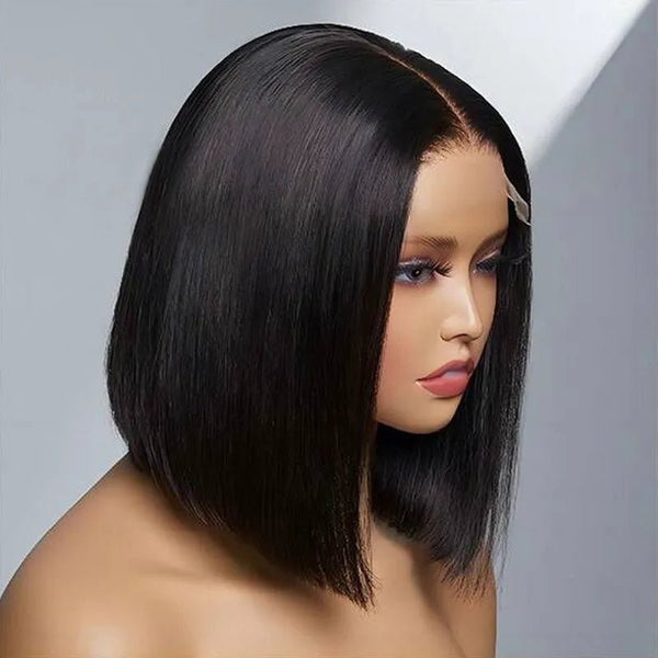 8 Inches 4x4 Lace Closure Bob Wig Human Hair Wigs Pre Plucked With Baby Hair Brazilian Straight Short Wig - edmundhair.com