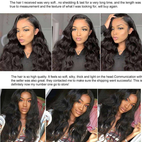 9A Body Wave Virgin Hair 3 Bundles with Closure Natural Color Indian Hair - edmundhair.com