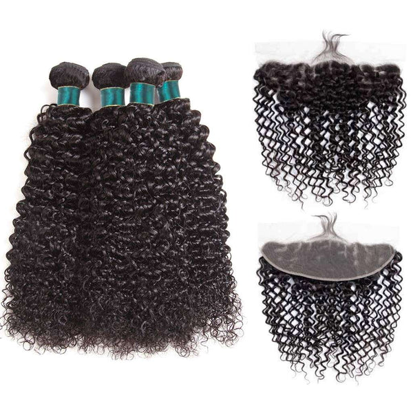 9A Jerry Curly Virgin Hair 3 Bundles With Frontal Human Hair - edmundhair.com