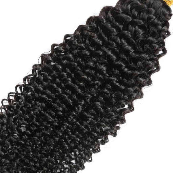 9A Kinky Curly 3 Bundles with Lace Closure Natural Color Brazilian Virgin Hair - edmundhair.com