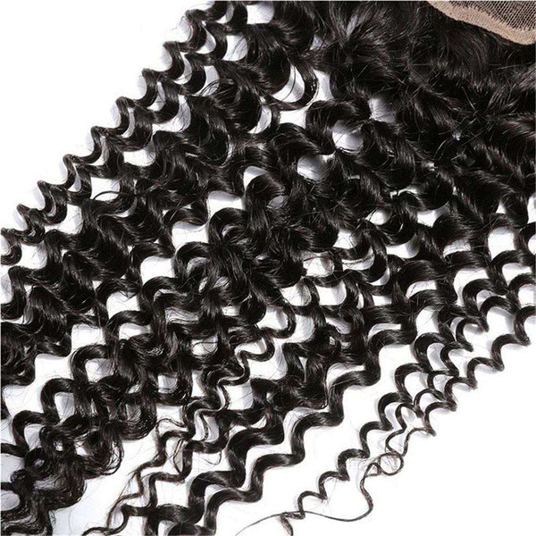 9A Kinky Curly Hair 3 Bundles with Closure Human Hair Natural Color - edmundhair.com