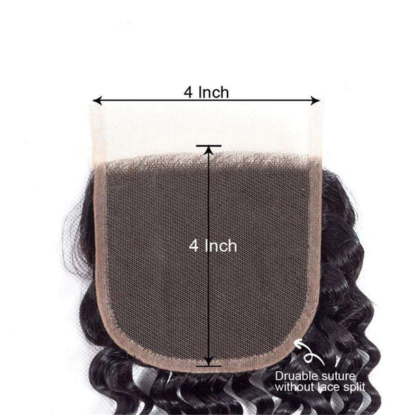 9A Kinky Curly Hair 3 Bundles with Closure Human Hair Natural Color - edmundhair.com