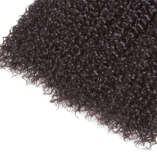 9A Kinky Curly Hair 3 Bundles with Closure Human Hair Natural Color - edmundhair.com