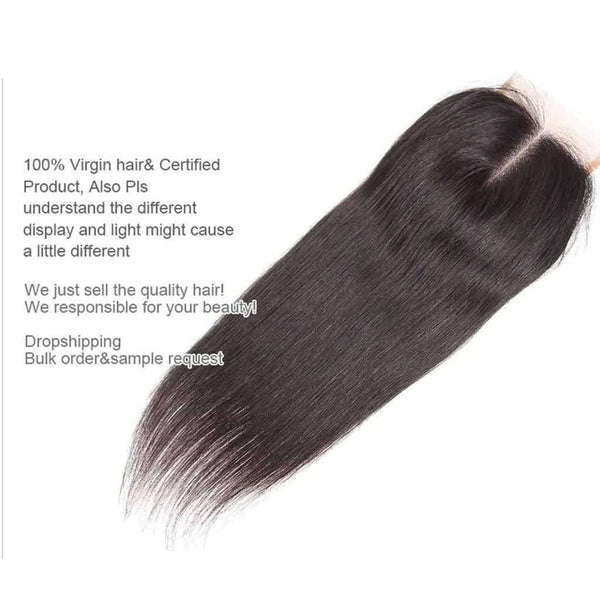 9A Straight Soft Peruvian Virgin Hair 3 Bundles with Closure Natural Color - edmundhair.com