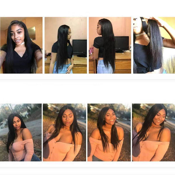 9A Straight Virgin Hair 3 Bundles With 13x4 Frontal Brazilian - edmundhair.com