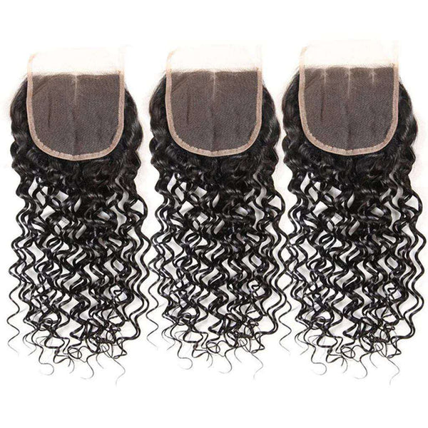 9A Water Wave Virgin Hair 3 Bundles with Closure Natural Color Brazilian Hair - edmundhair.com