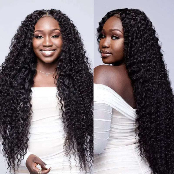 9A Water Wave Virgin Hair 3 Bundles with Closure Natural Color Malaysian Hair - edmundhair.com