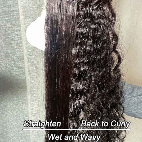 BOGO 13x6 Water Wave Lace Front Wig Human Hair M Cap