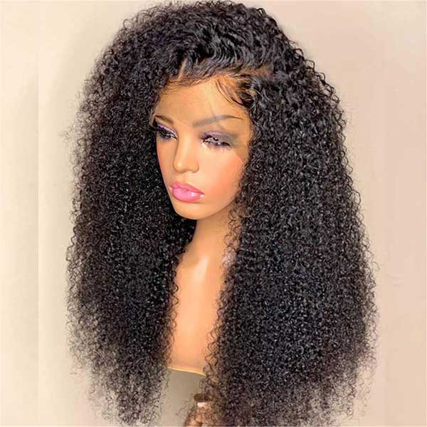 HD 13x6 Kinky Curly Lace Front Wigs Natural Color Hair With Baby Hair