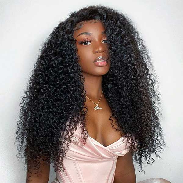 Long Wig | Kinky Curly 13x6 HD Lace Frontal Wig Natural Color