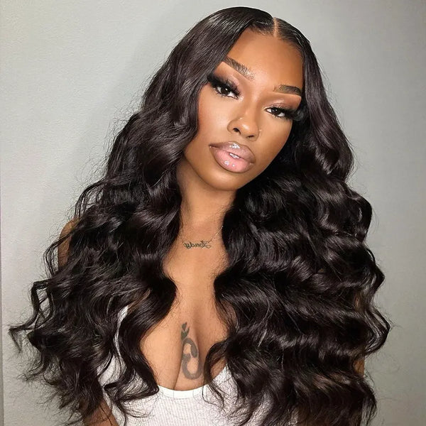 Flash Sale Body Wave 6x6 Transparent Lace Closure Wig Pre Plucked Human Hair 150% Density