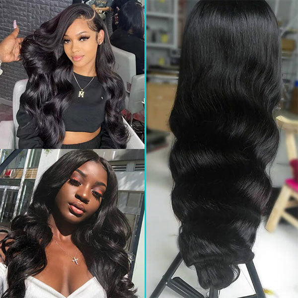 Body Wave Full Lace Brazilian Human Hair Wig Natural Color