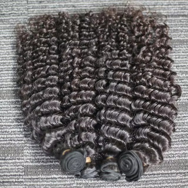 Wholesale Deep Wave 8-30 Inch Virgin Human Hair Bundles Natural Color