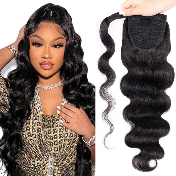 Flash Sale Long Ponytail Any Style Human Hair Extensions With Clip