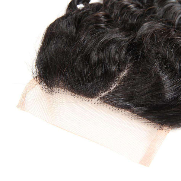 Water Wave Hair 4x4Inchs Lace Closure Natural Color 100% Human Hair