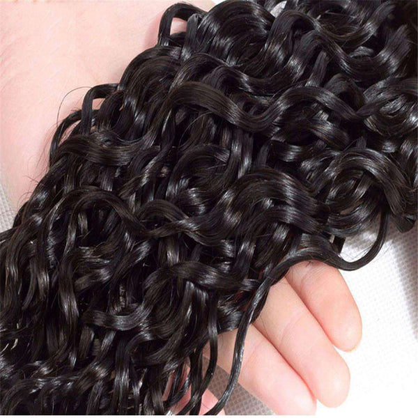 Water Wave Hair 4x4Inchs Lace Closure Natural Color 100% Human Hair