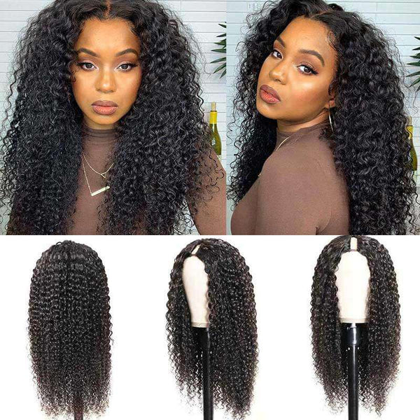 Jerry Curly U Part Glueless Human Hair Wigs Online For Sale