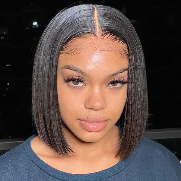 Double Drawn High Density Pre-Cut Lace Bob 13x4 TransparentLace Frontal Wigs Pre Bleached Knots