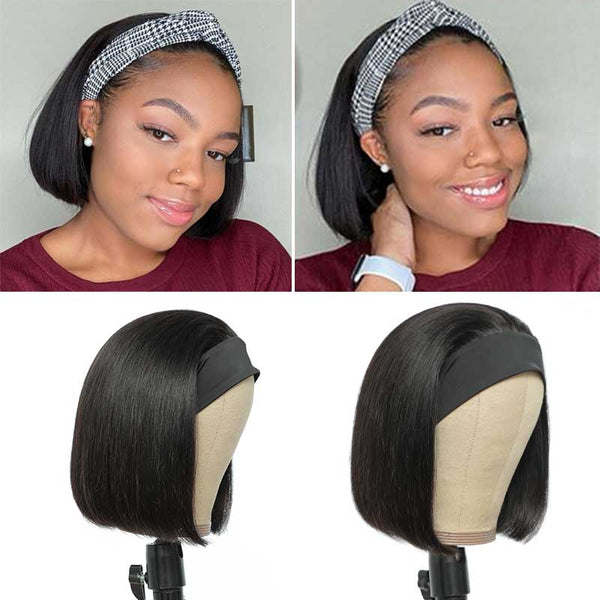 BOGO Headband Bob Glueless Wig Human Hair