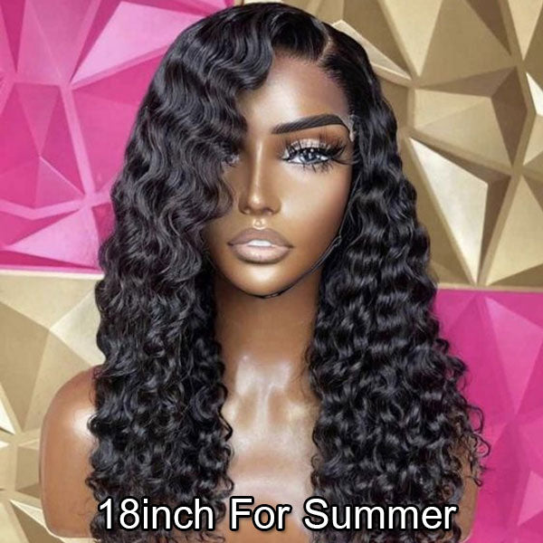 Flash Sale Summer Wet Wavy 13*6 Lace Front Wig Human Hair M Cap