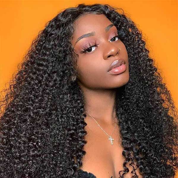 Long Wig | Kinky Curly 13x6 HD Lace Frontal Wig Natural Color