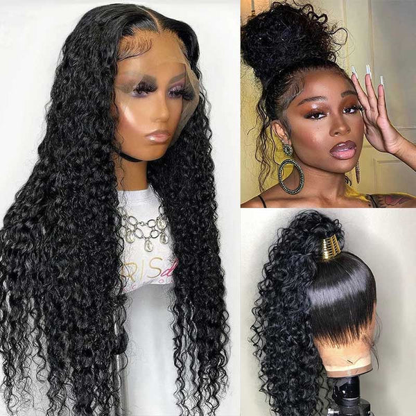 Flash Sale Pre Plucked Deep Wave 360 Lace Frontal Wig with Baby Hair Brazilian Hair