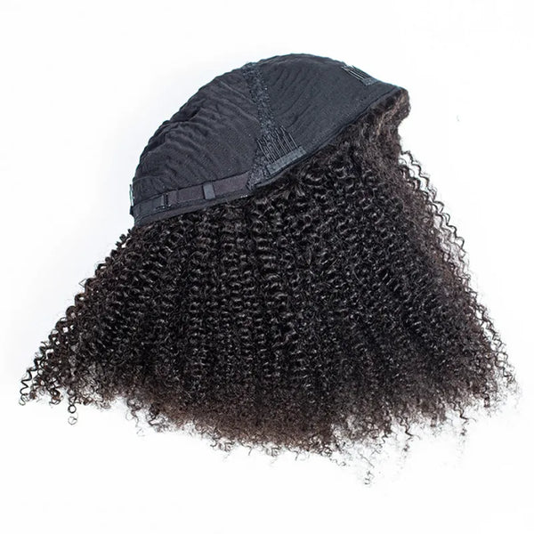 Half Wig with Drawstring Kinky Curly Ready To Go Wig 3 in 1 Half Wig Human Hair Affordable Wig