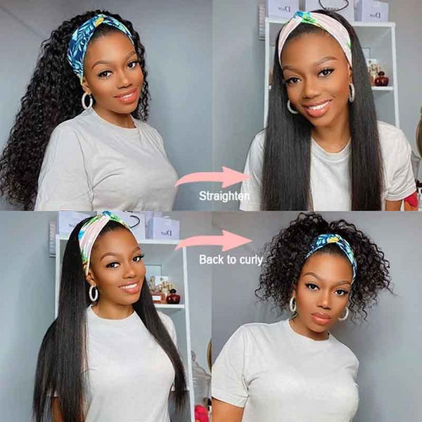 Flash Sale Headband Juicy Jerry Curly Wig 10A Virgin Human Hair