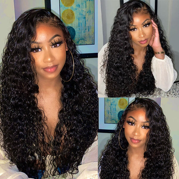 Flash Sale 13x4 & 4x4 & 13x6 Full HD Transparent  lace Front Wig Deep Wave Human Hair