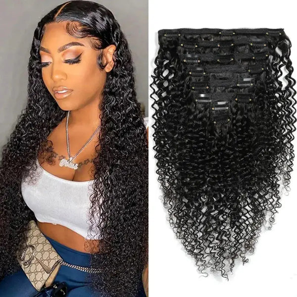 Flash Sale Kinky Curly Hair Clip Ins Human Hair Extensions