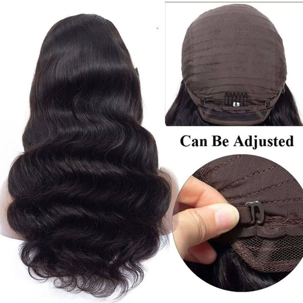 Body Wave 4*4 Lace Closure Wig Top Quality Brazilian Human Hair Wig Natural Color 180% Density