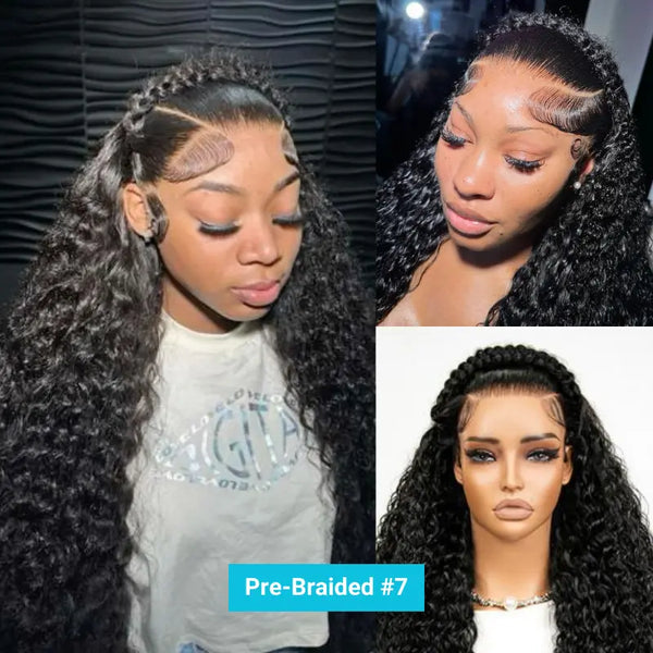 Pre-Braided Styles 10x6 Parting Max Pre Cut Transparent Lace Frontal Glueless Wig Put On & Go Human Hair