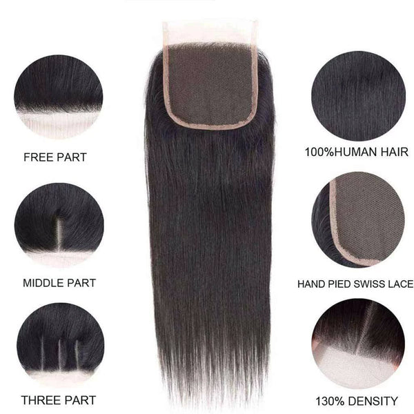 Straight Hair 1 Bundle 9A Brazilian Human Hair Natural Color