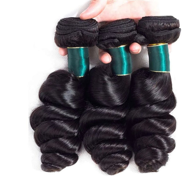 Loose Wave Bundles with Closure Wig-Customized Kit High Density 10A Brazilian