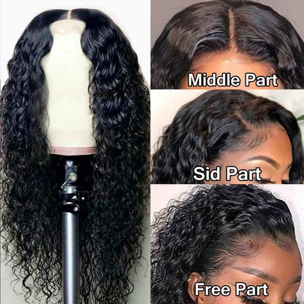 Flash Sale Summer Wet Wavy 13*6 Lace Front Wig Human Hair M Cap