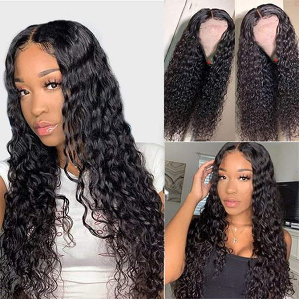 BOGO 13x6 Water Wave Lace Front Wig Human Hair M Cap