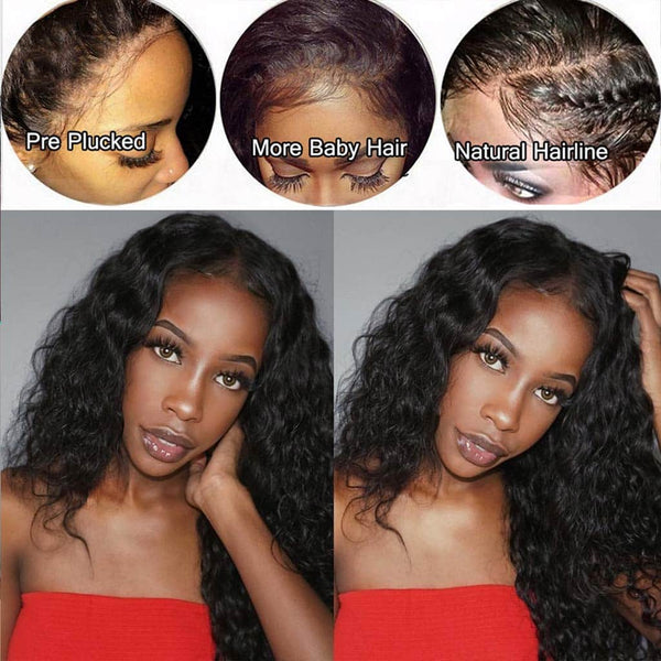 BOGO 13x6 Water Wave Lace Front Wig Human Hair M Cap