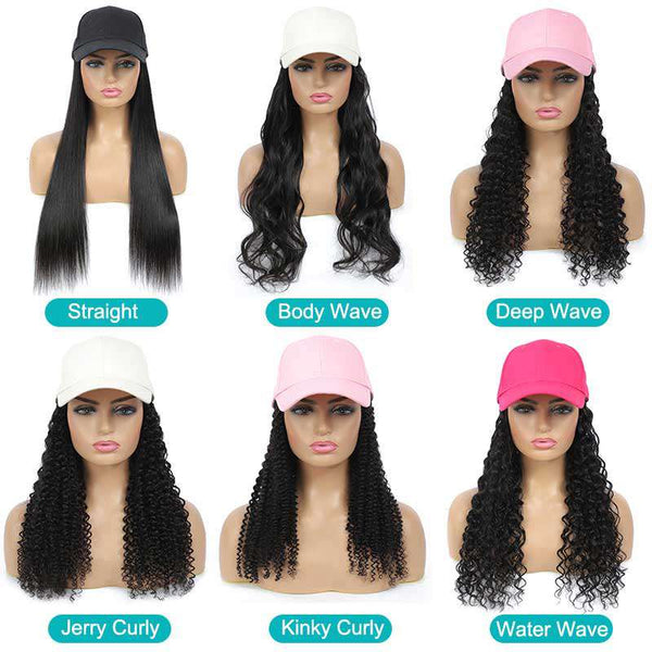 Baseball Cap Wig 10A Human Hair Natural Color Buy 1 Get 1 Baseball Cap